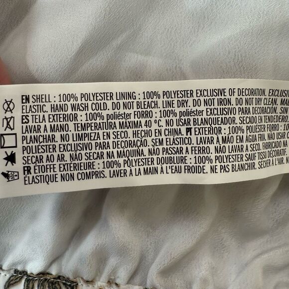 Forever 21 Zodiac Celestial Sun Star Moon Chiffon Wrap Bell Top Blouse S - Picture 5 of 7